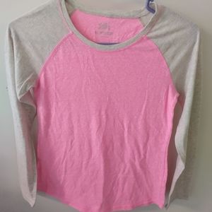 Pink and grey justice long sleeve tee